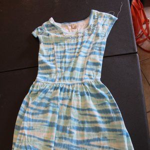 Mignone Tie Dye Dress For Girls Aqua Size 8 (D)